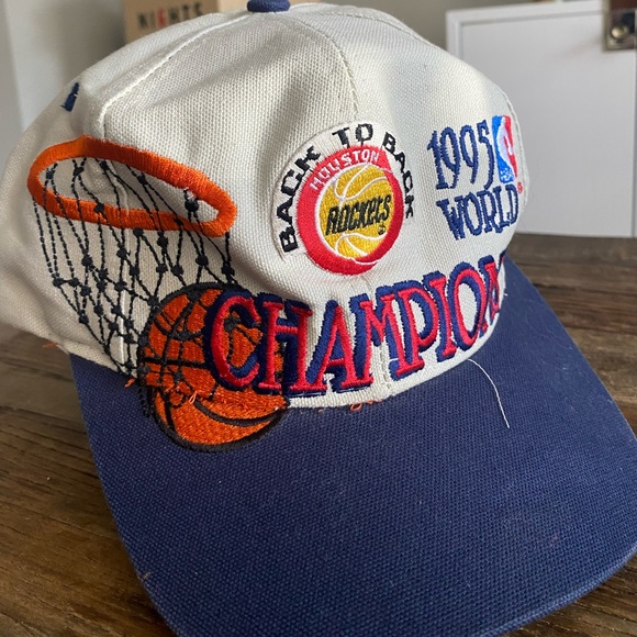 1995 Houston Rockets Back To Back NBA Champions Vintage Hat